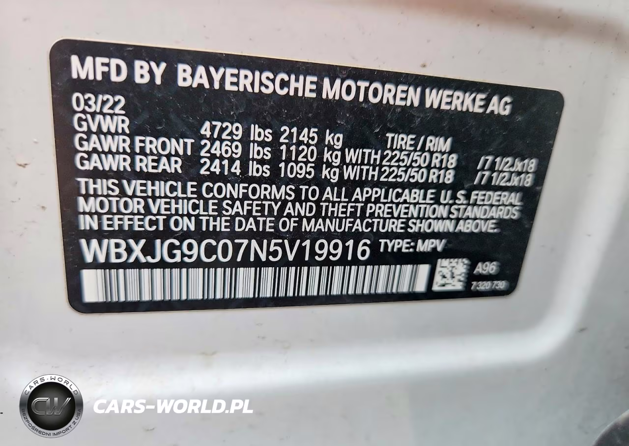 2022 BMW X1 xDrive28I VIN:WBXJG9C07N5V19916 - 13