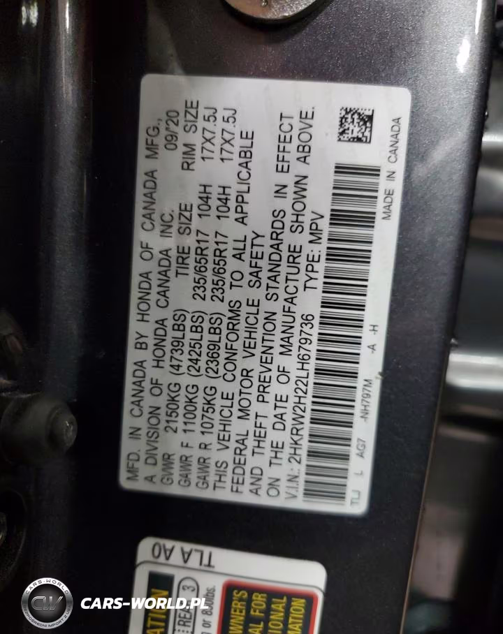 2020 Honda Cr-V Lx VIN:2HKRW2H22LH679736 - 14