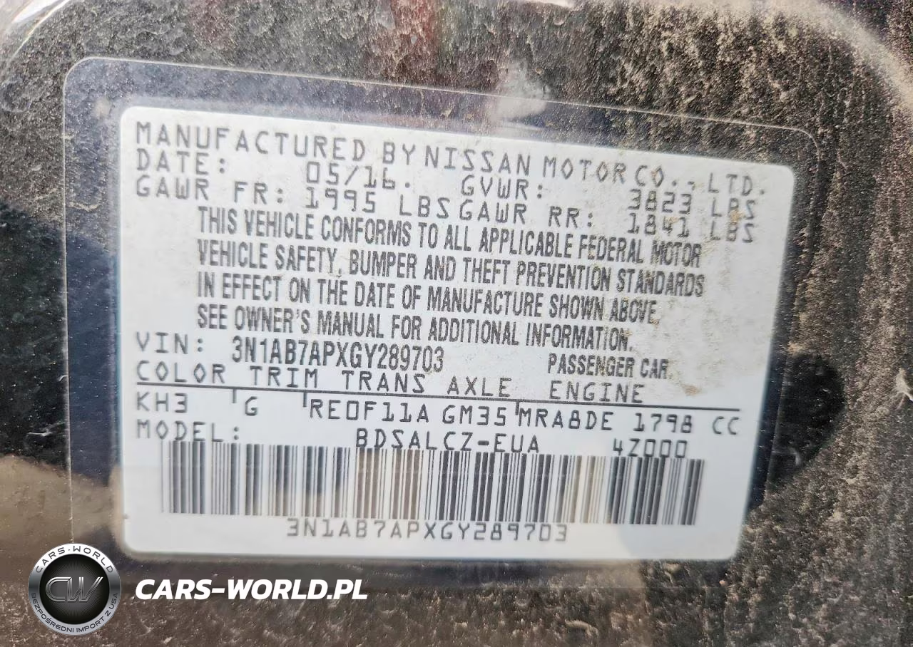 2016 Nissan Sentra Fe+S VIN:3N1AB7APXGY289703 - 13