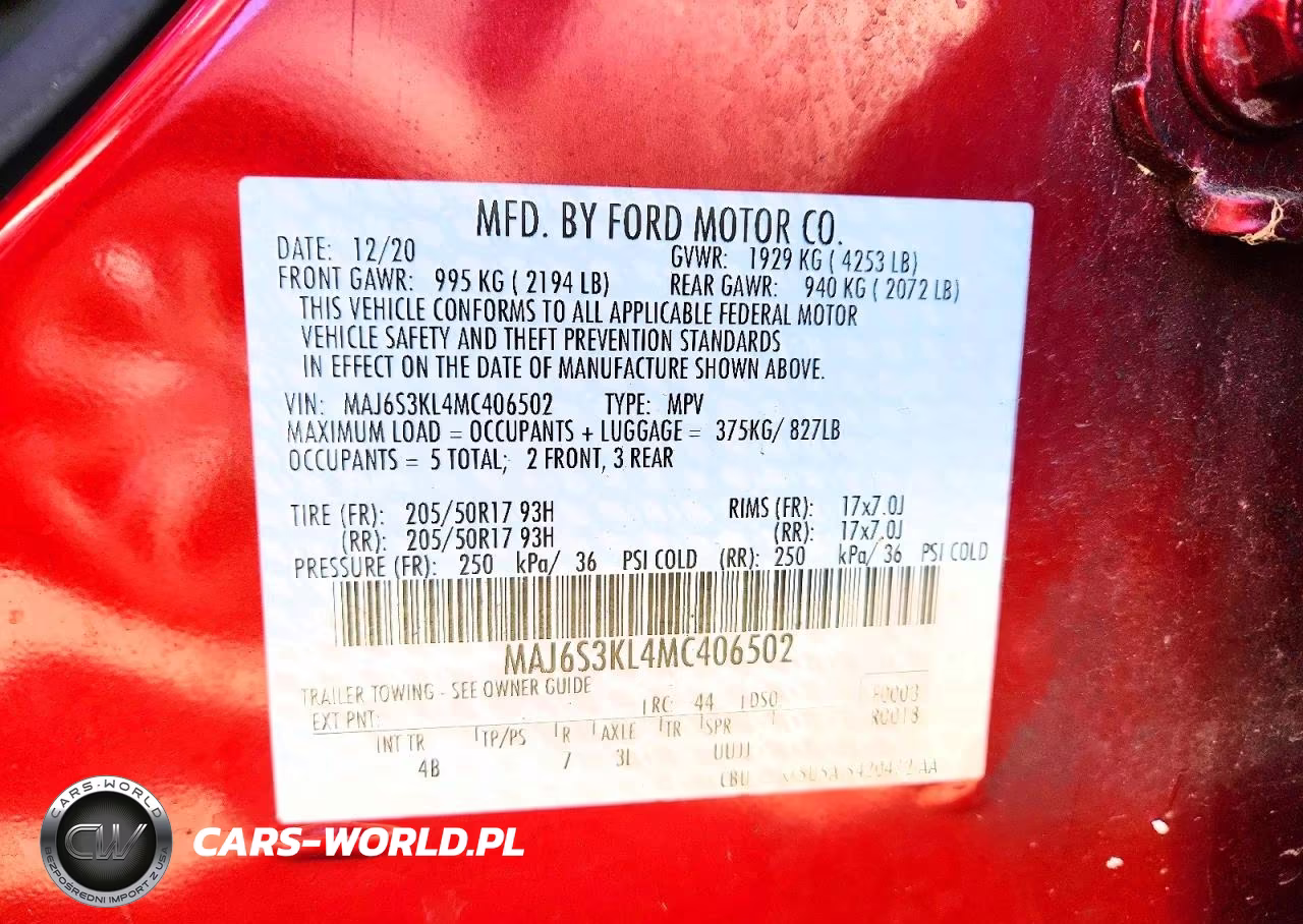 2021 Ford Ecosport Titanium VIN:MAJ6S3KL4MC406502 - 12