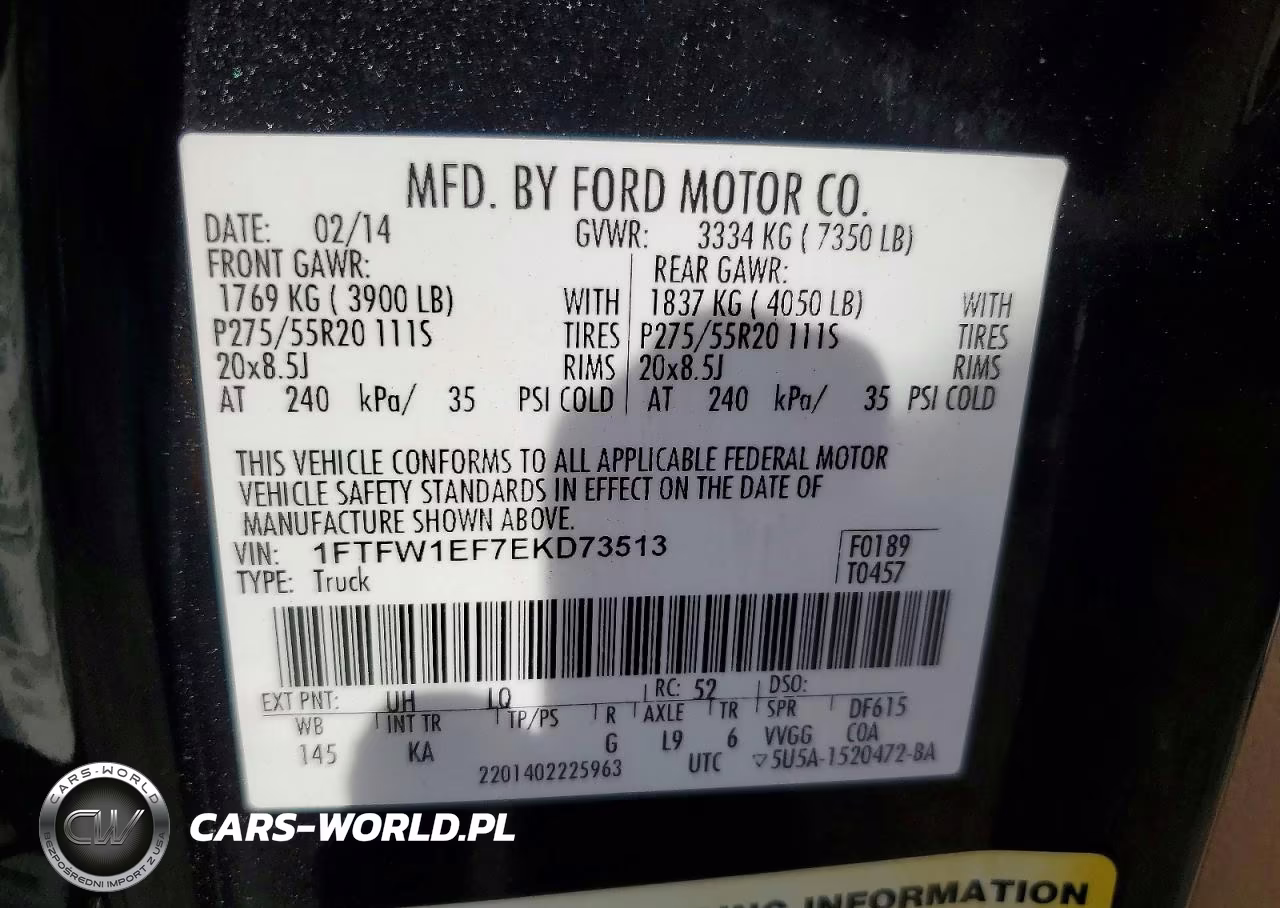 2014 Ford F150 Supercrew VIN:1FTFW1EF7EKD73513 - 12