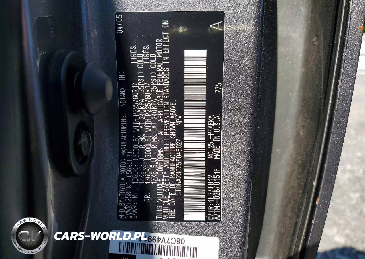 2005 Toyota Sienna Le VIN:5TDBA23C75S045027 - 13