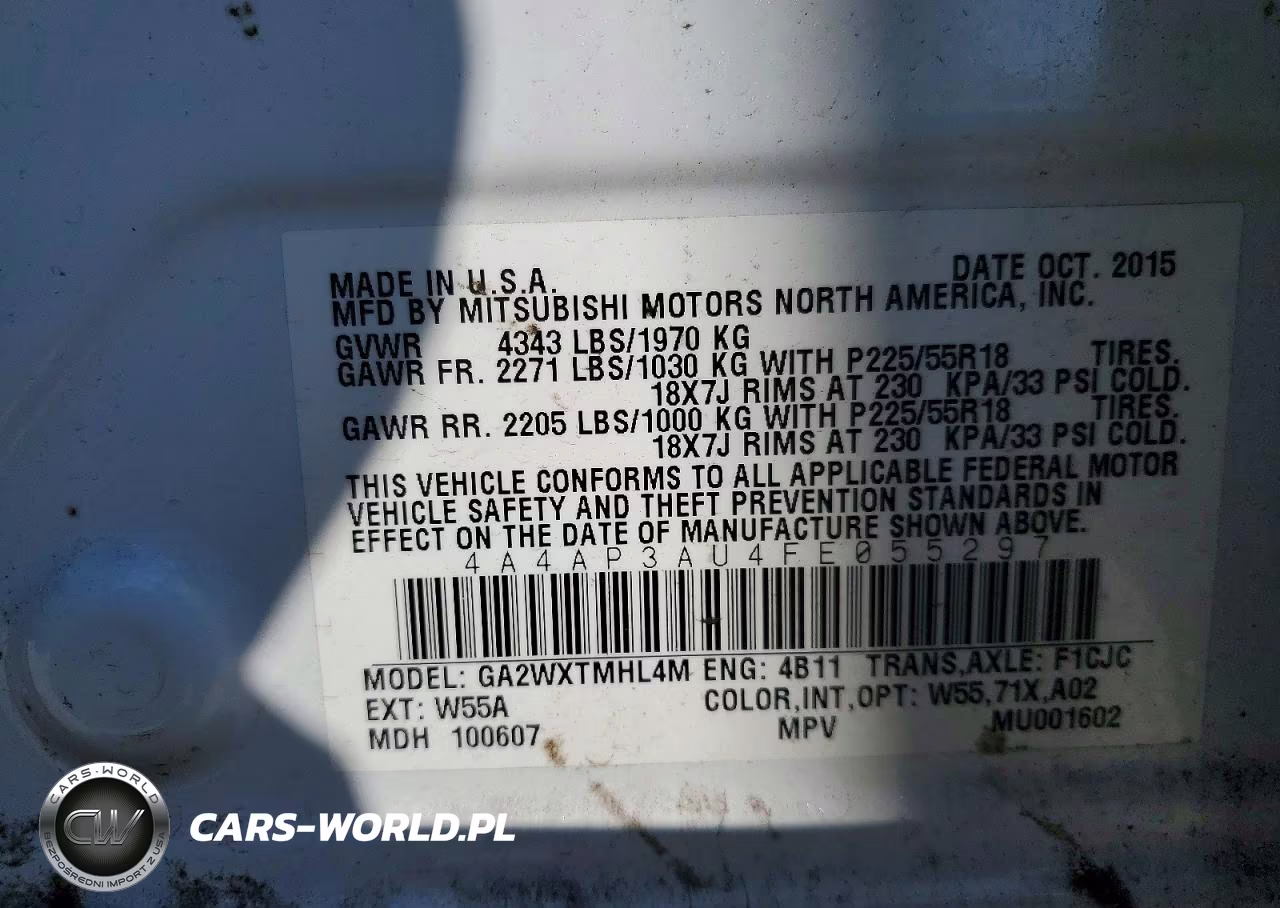 2015 Mitsubishi Outlander Sport Es VIN:4A4AP3AU4FE055297 - 13
