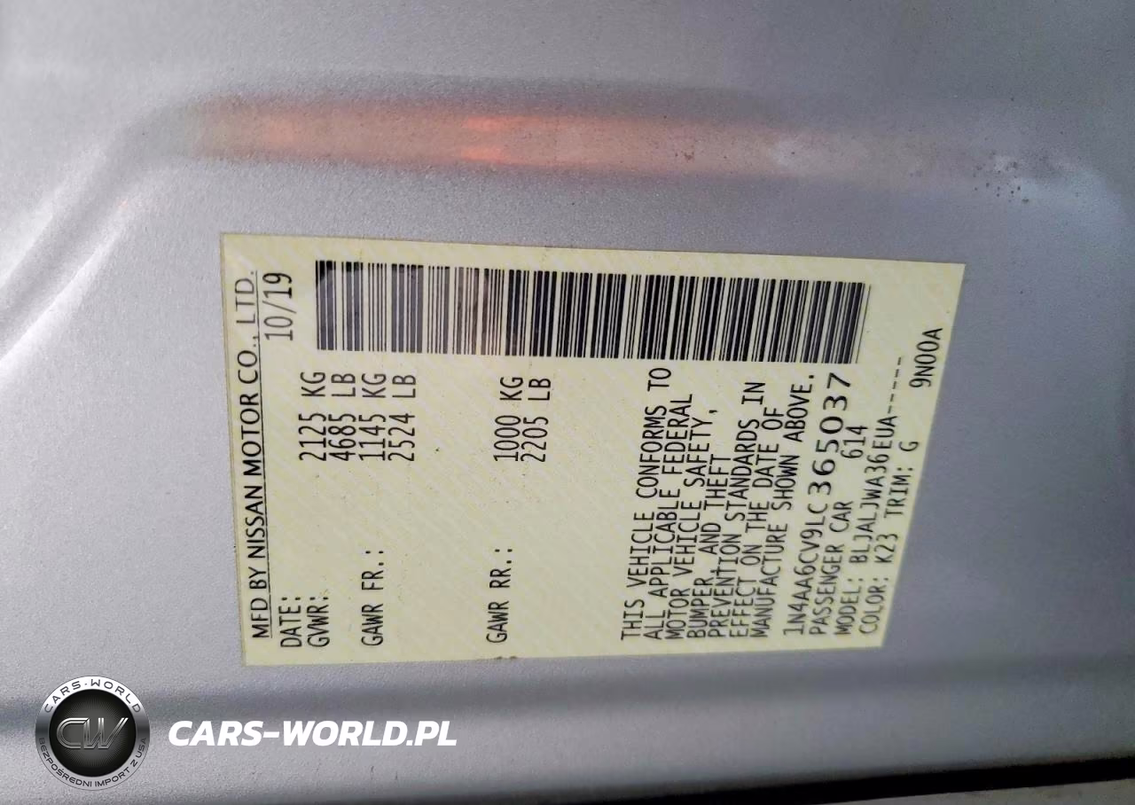 2020 Nissan Maxima Sv VIN:1N4AA6CV9LC365037 - 12