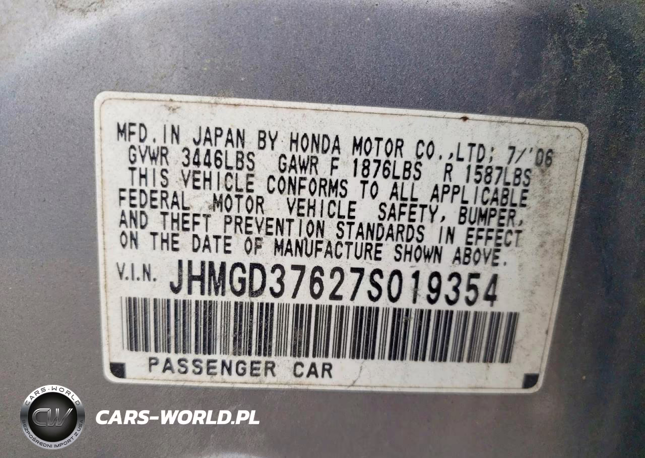 2007 Honda Fit S VIN:JHMGD37627S019354 - 13