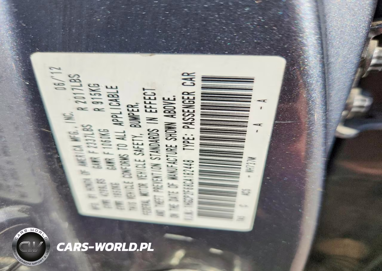 2012 Honda Accord Se VIN:1HGCP2F68CA182448 - 12