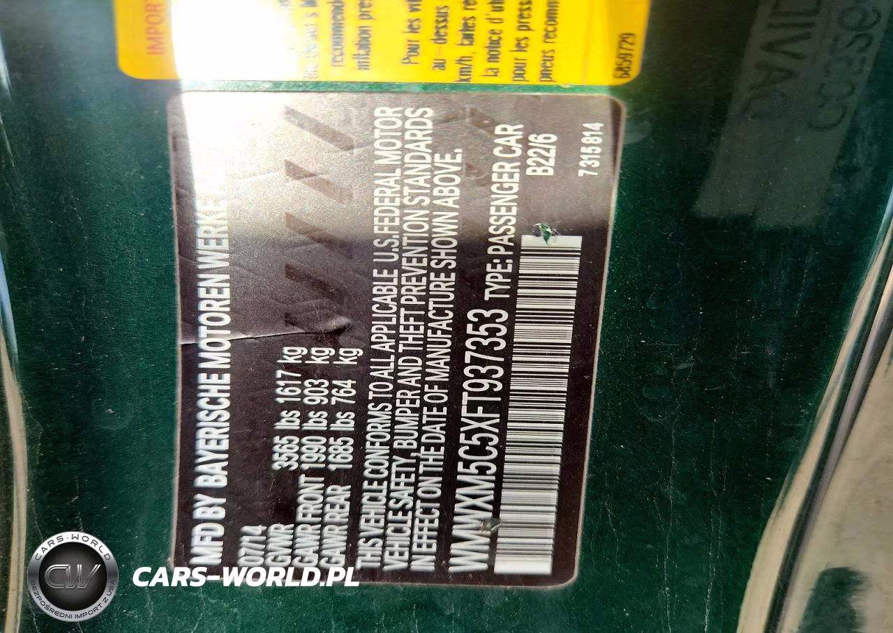 2015 Mini Cooper VIN:WMWXM5C5XFT937353 - 12