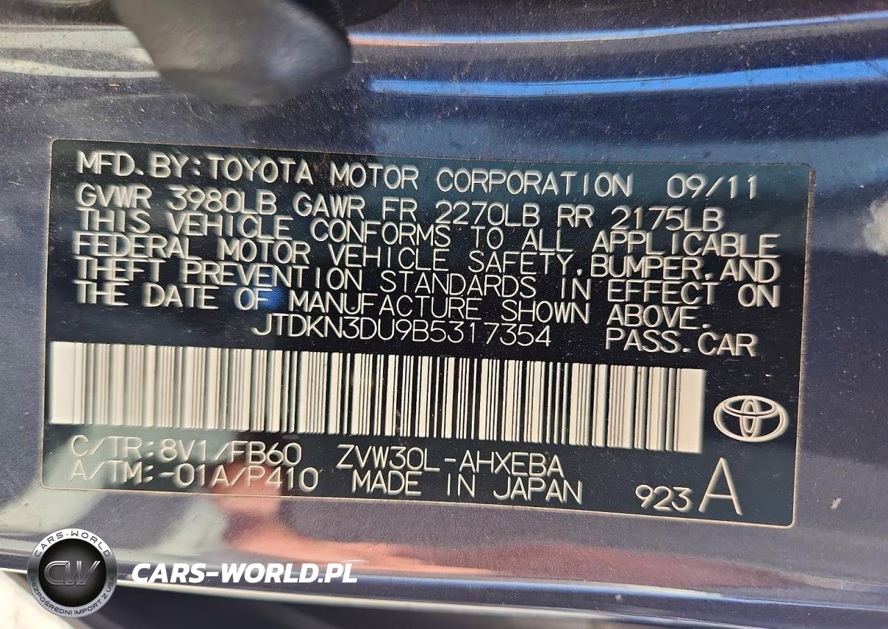 2011 Toyota Prius Three VIN:JTDKN3DU9B5317354 - 12