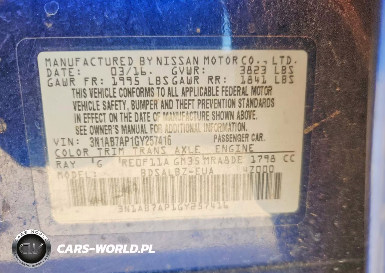 2016 Nissan Sentra S VIN:3N1AB7AP1GY257416 - 12