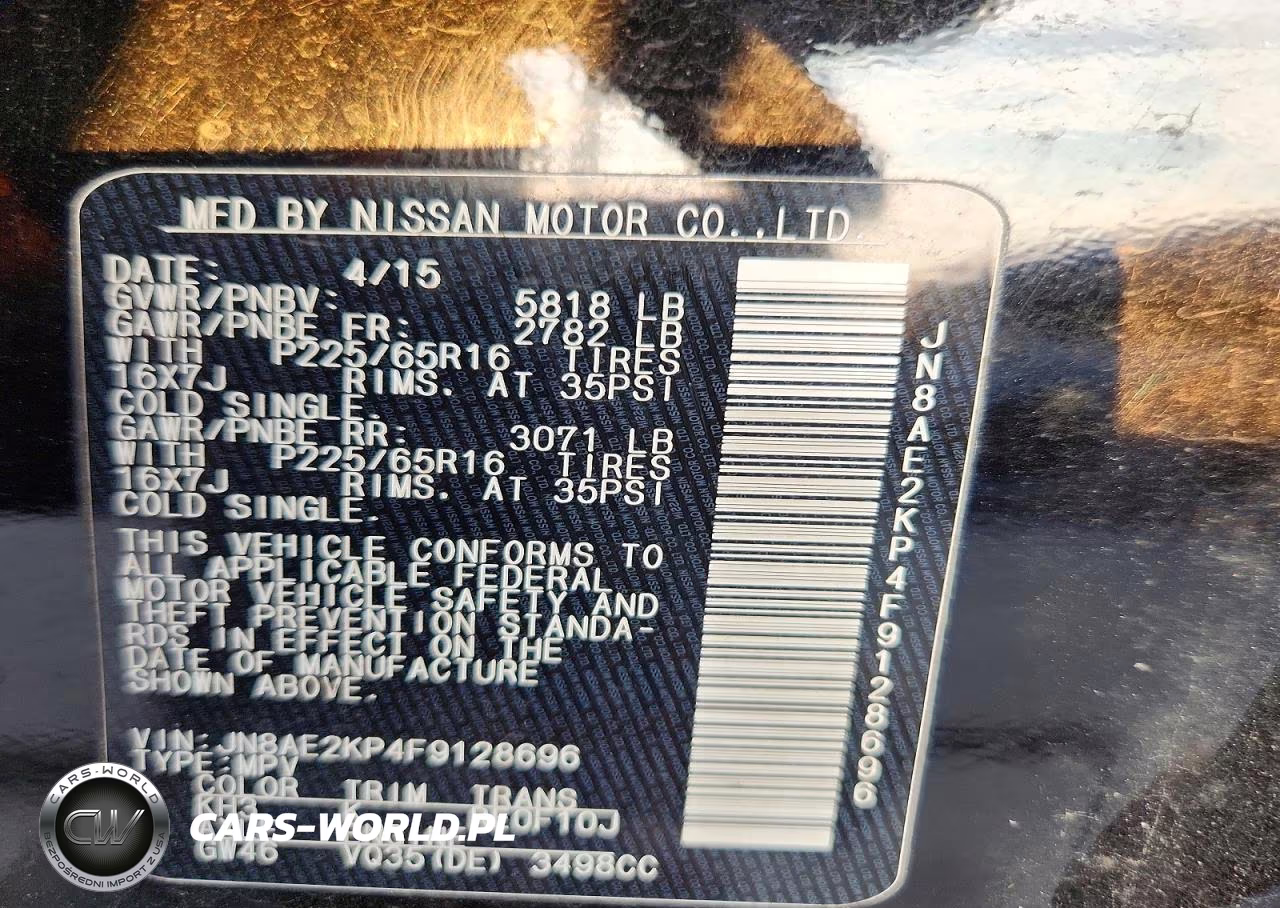 2015 Nissan Quest Platinum-S-Sl-Sv VIN:JN8AE2KP4F9128696 - 13