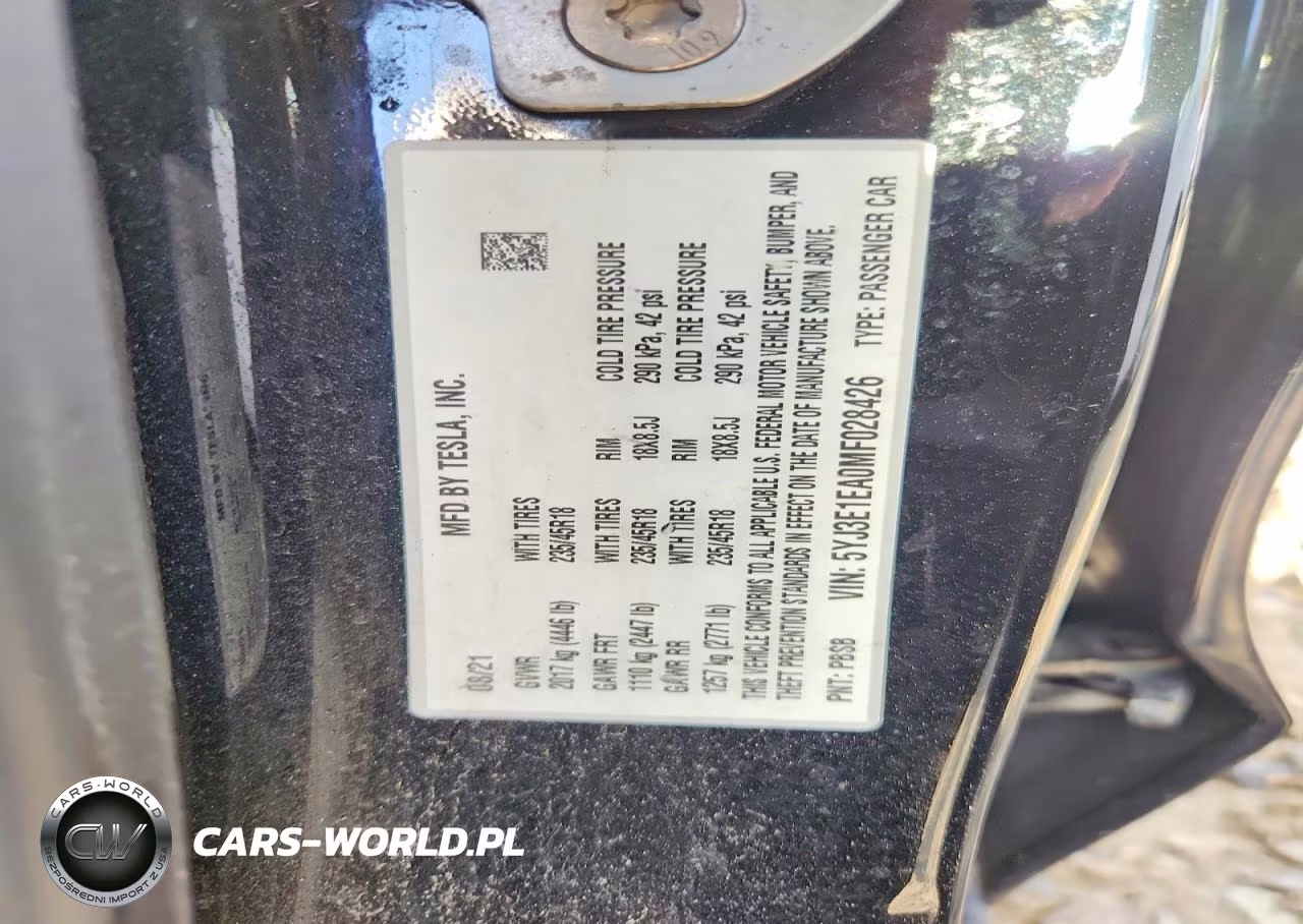 2021 Tesla Model 3 VIN:5YJ3E1EA0MF028426 - 12