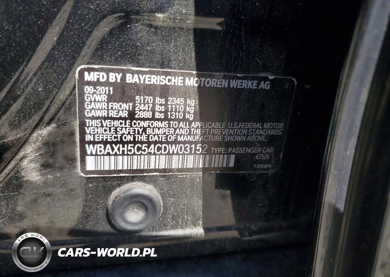 2012 BMW 528 Xi VIN:WBAXH5C54CDW03152 - 12