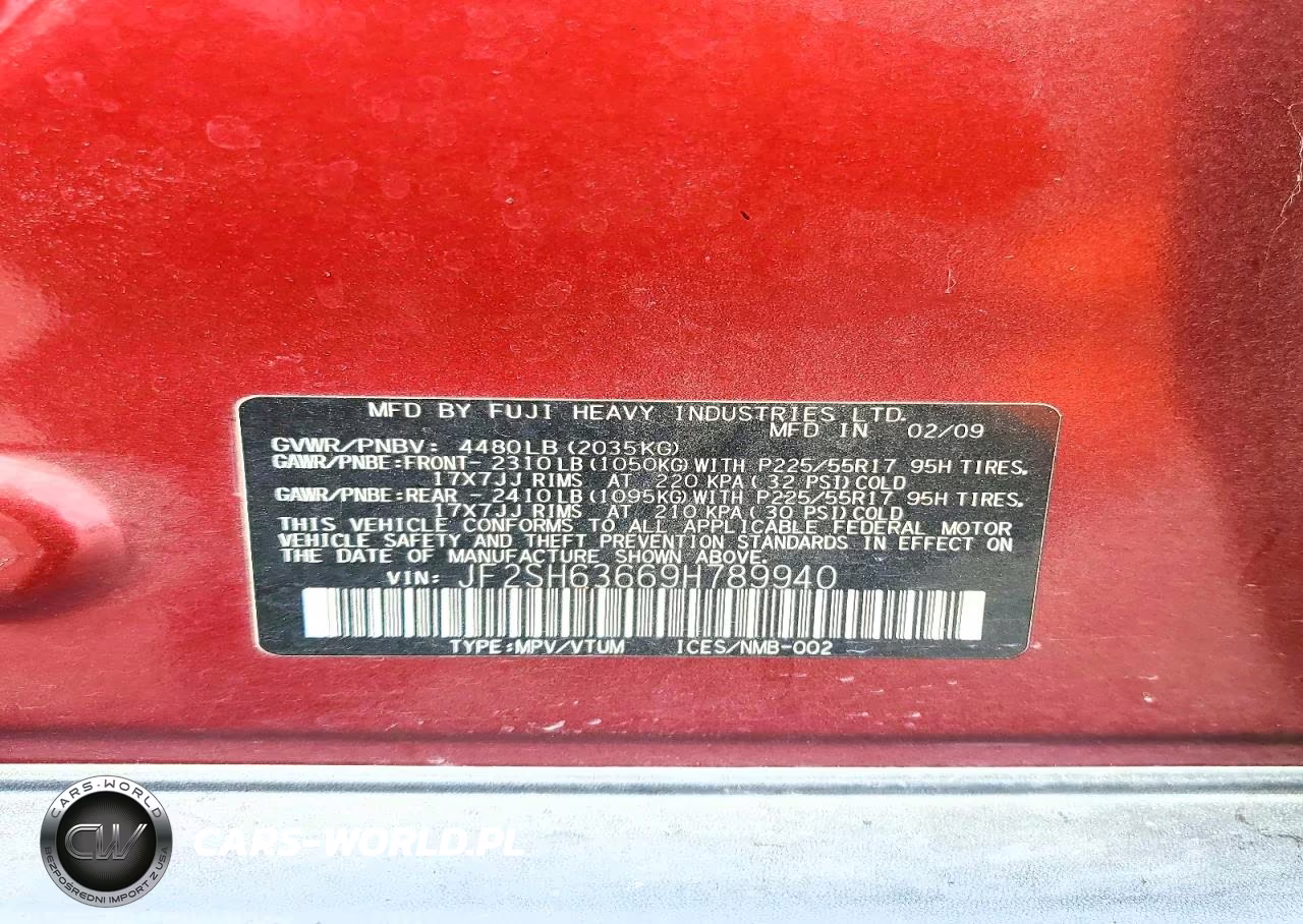 2009 Subaru Forester 2.5X Premium VIN:JF2SH63669H789940 - 13