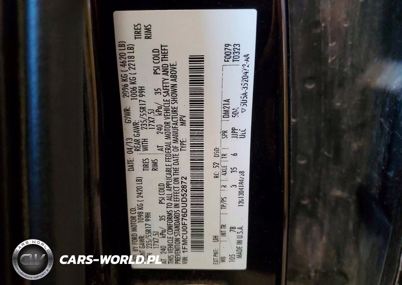 2013 Ford Escape S VIN:1FMCU0F76DUD52872 - 13