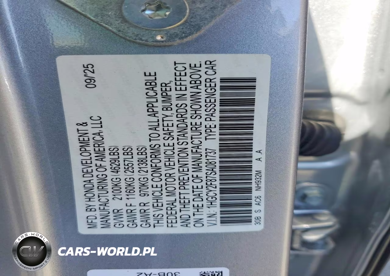 2025 Honda Accord Touring Hybrid VIN:1HGCY2F87SA081737 - 13