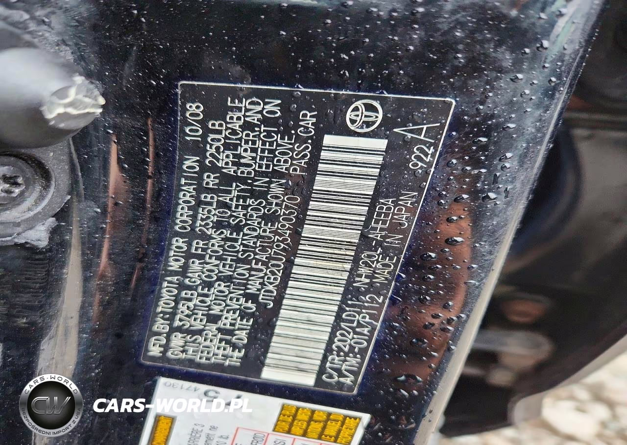2009 Toyota Prius Base VIN:JTDKB20U793490370 - 12