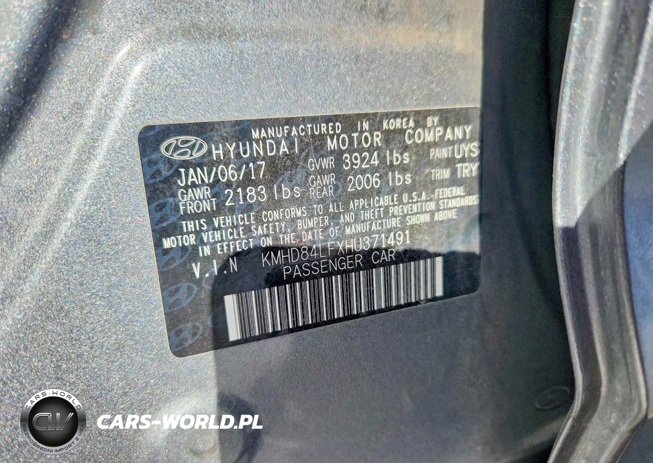 2017 Hyundai Elantra Value Edition VIN:KMHD84LFXHU371491 - 13