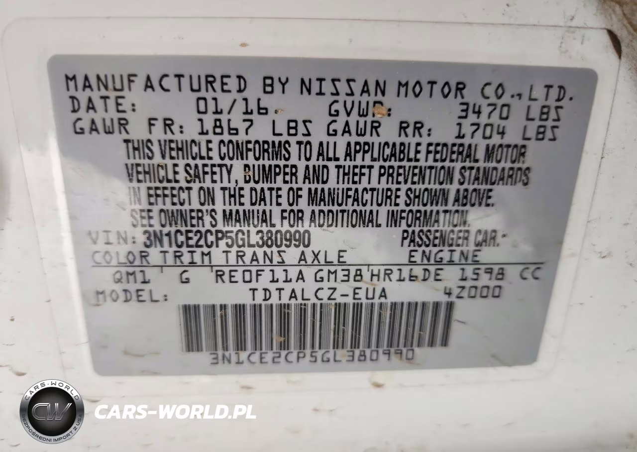 2016 Nissan Versa Note S Plus VIN:3N1CE2CP5GL380990 - 12