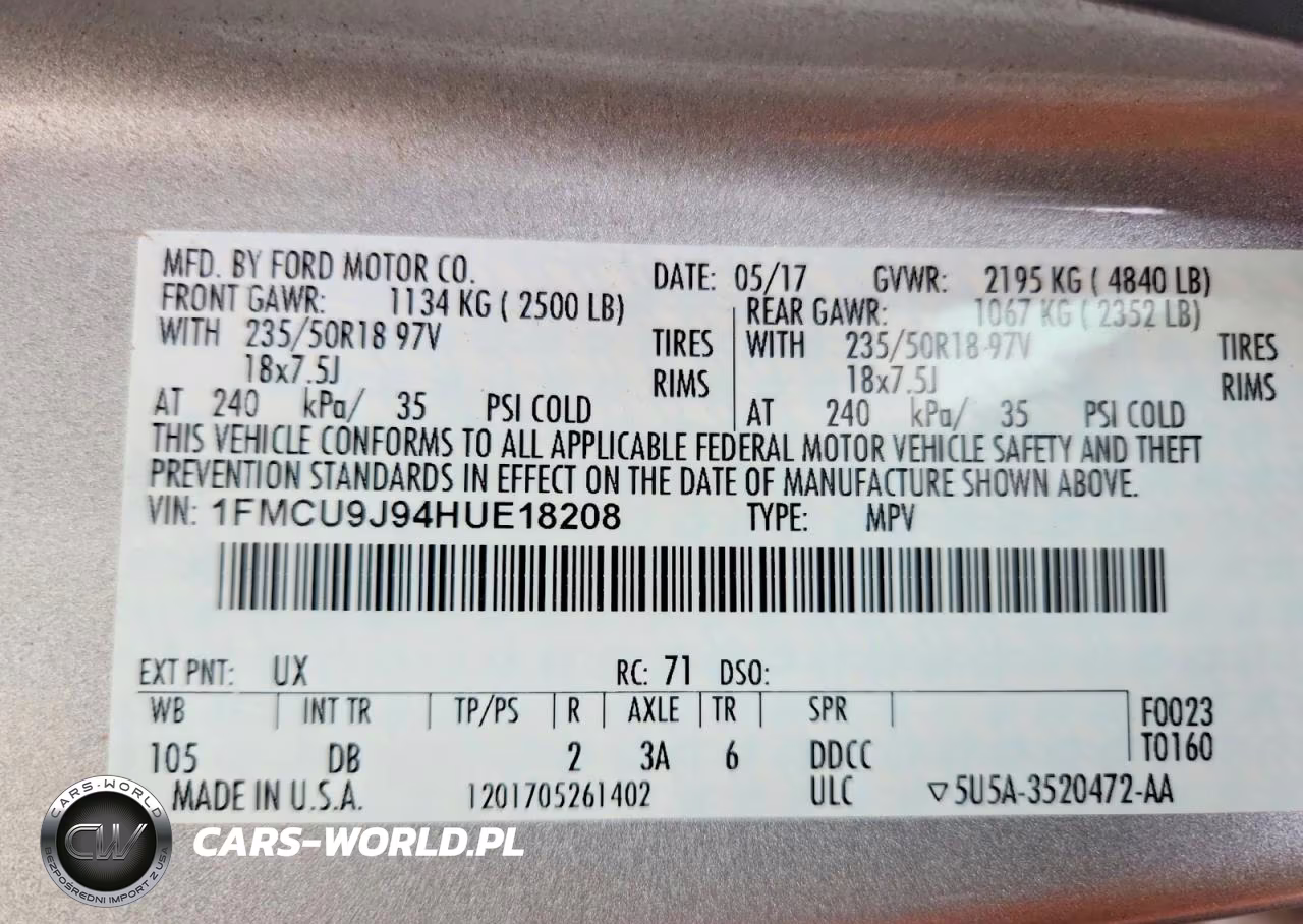 2017 Ford Escape Titanium VIN:1FMCU9J94HUE18208 - 14