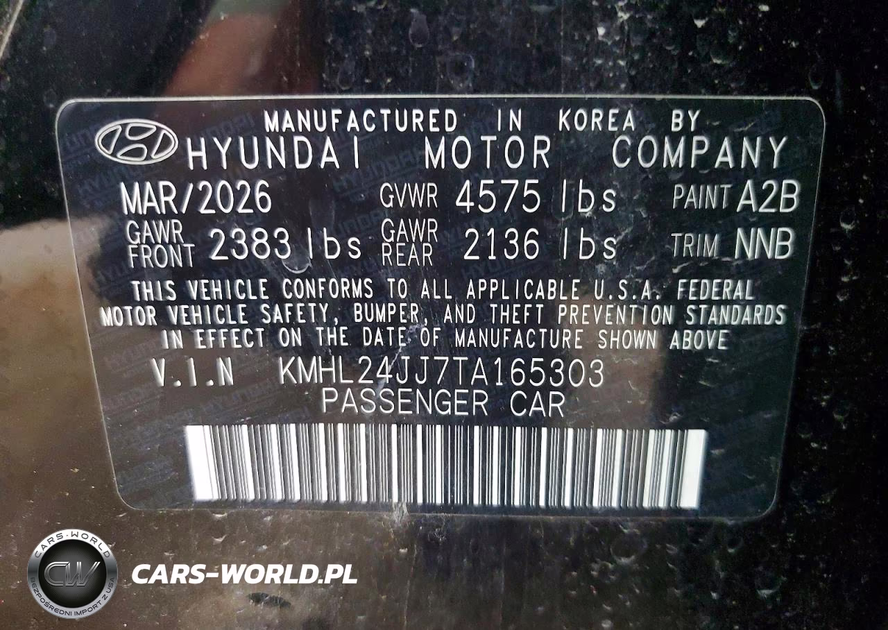 2026 Hyundai Sonata Hybrid Blue VIN:KMHL24JJ7TA165303 - 12