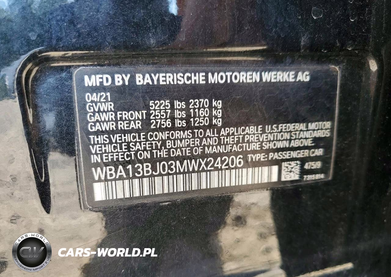 2021 BMW 530 Xi VIN:WBA13BJ03MWX24206 - 12