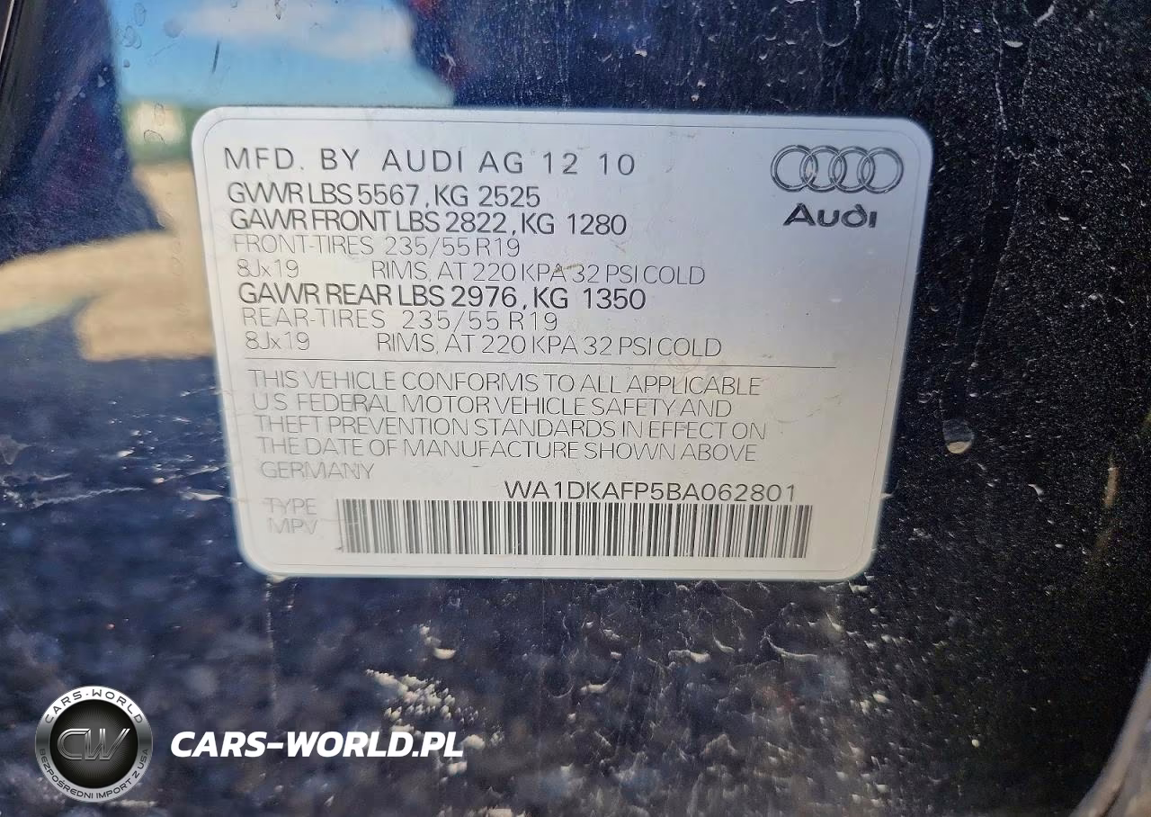 2011 Audi Q5 Premium Plus VIN:WA1DKAFP5BA062801 - 12