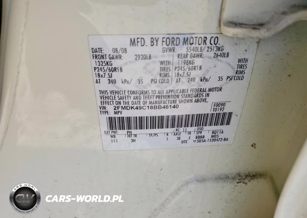 2008 Ford Edge Limited VIN:2FMDK49C18BB46140 - 13