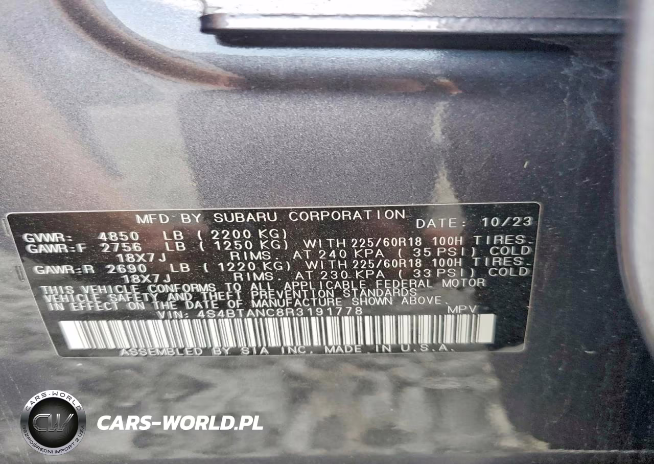 2024 Subaru Outback Limited VIN:4S4BTANC8R3191778 - 13