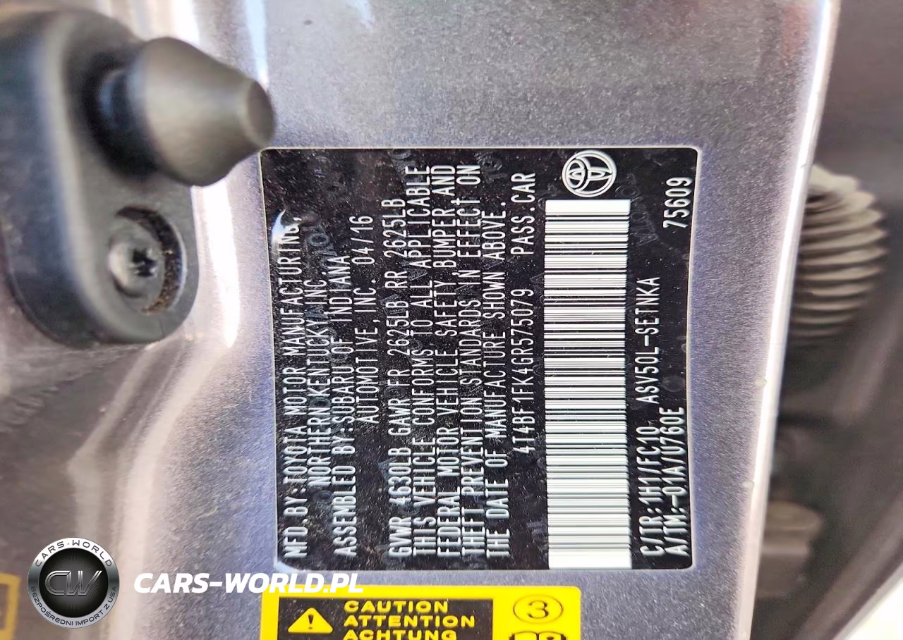 2016 Toyota Camry Le VIN:4T4BF1FK4GR575079 - 12