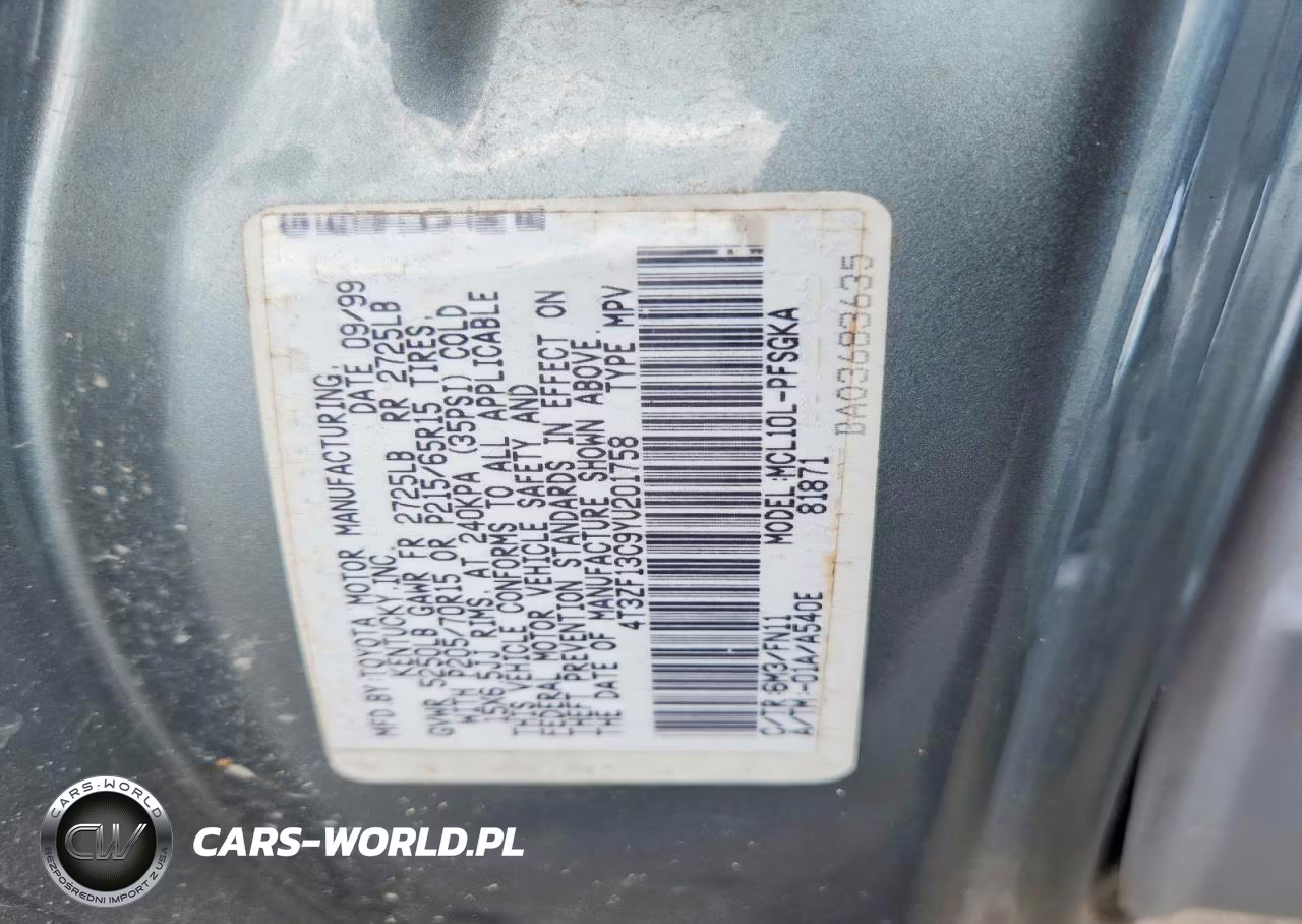 2000 Toyota Sienna Le VIN:4T3ZF13C9YU201758 - 13