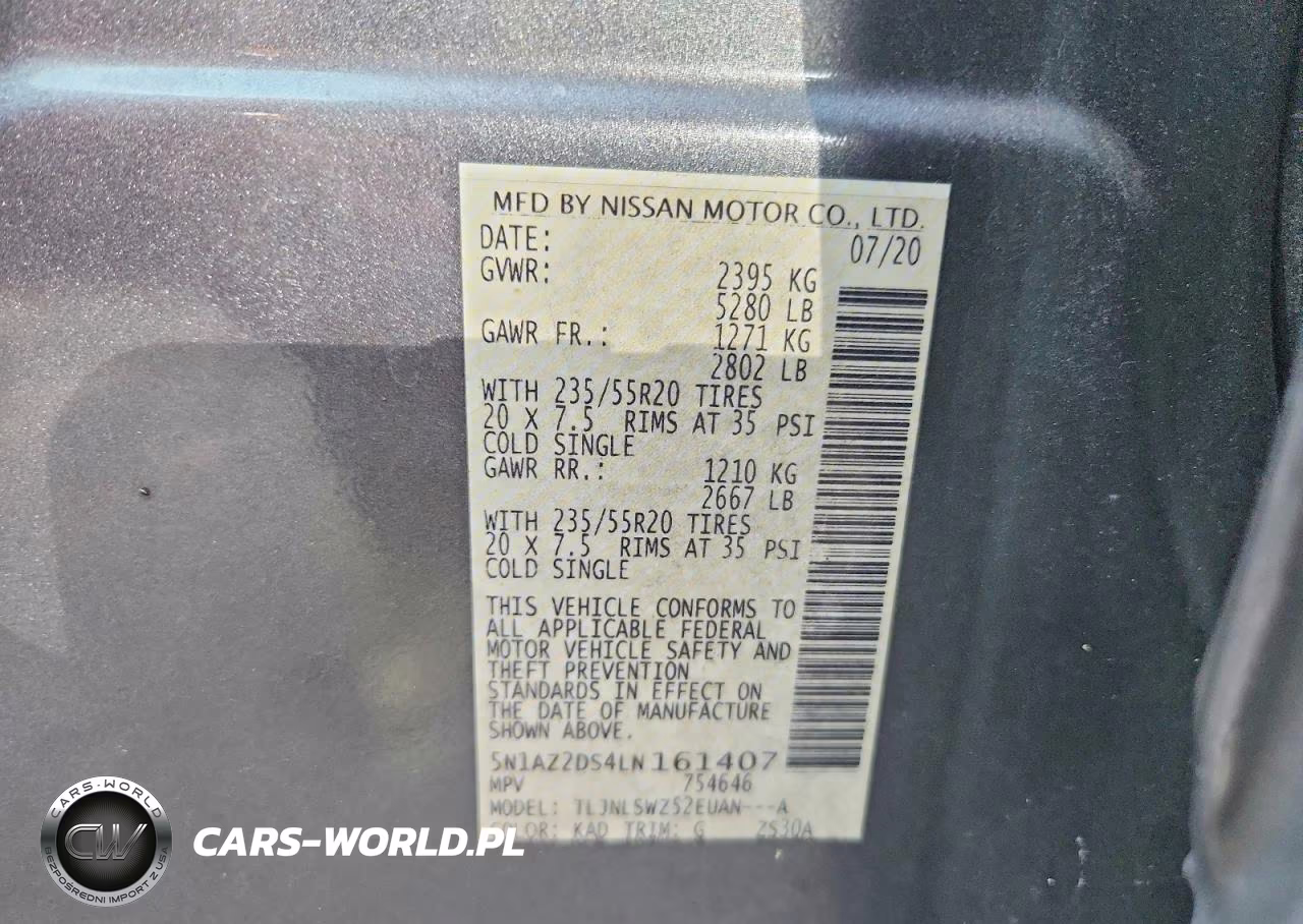 2020 Nissan Murano Platinum VIN:5N1AZ2DS4LN161407 - 13