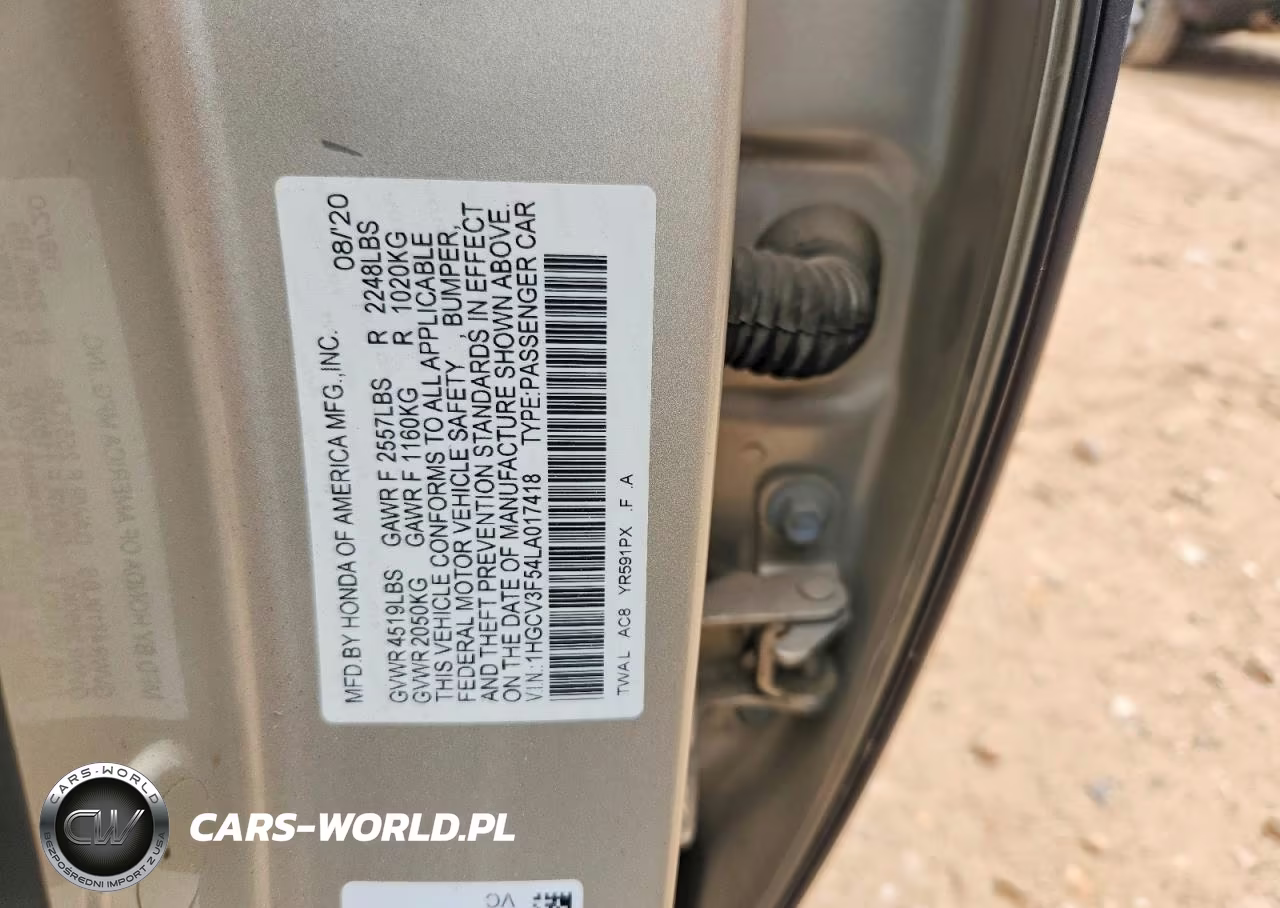 2020 Honda Accord Hybrid Exl VIN:1HGCV3F54LA017418 - 12