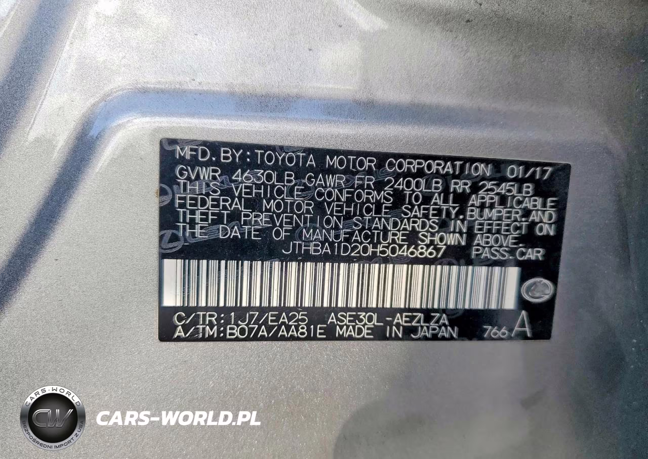 2017 Lexus Is 200T VIN:JTHBA1D20H5046867 - 12