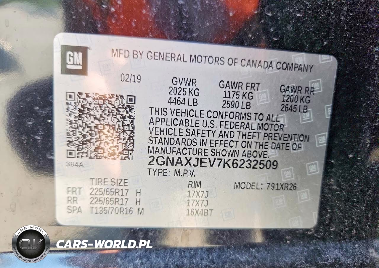 2019 Chevrolet Equinox Lt VIN:2GNAXJEV7K6232509 - 13