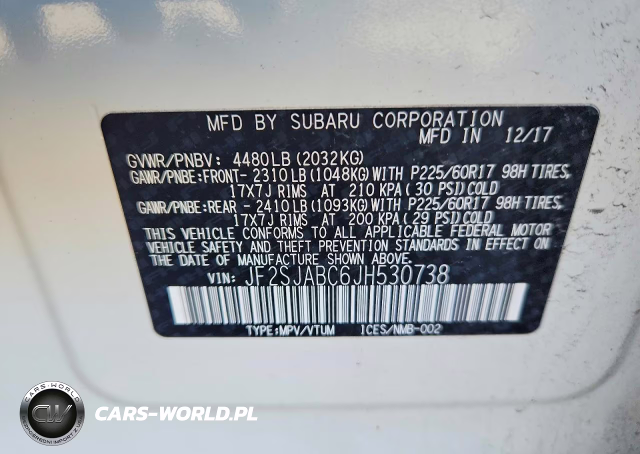 2018 Subaru Forester 2.5I VIN:JF2SJABC6JH530738 - 13