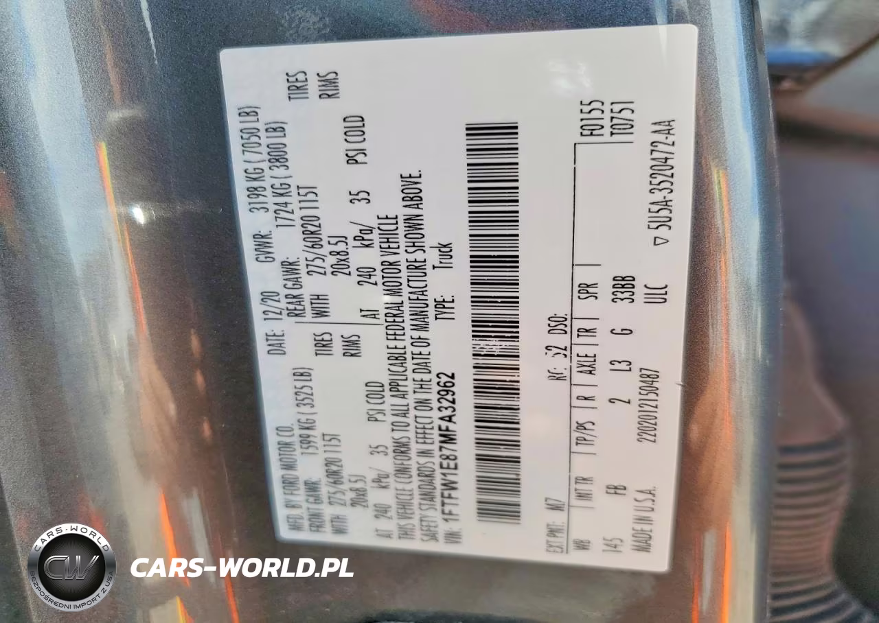 2021 Ford F150 Supercrew VIN:1FTFW1E87MFA32962 - 12
