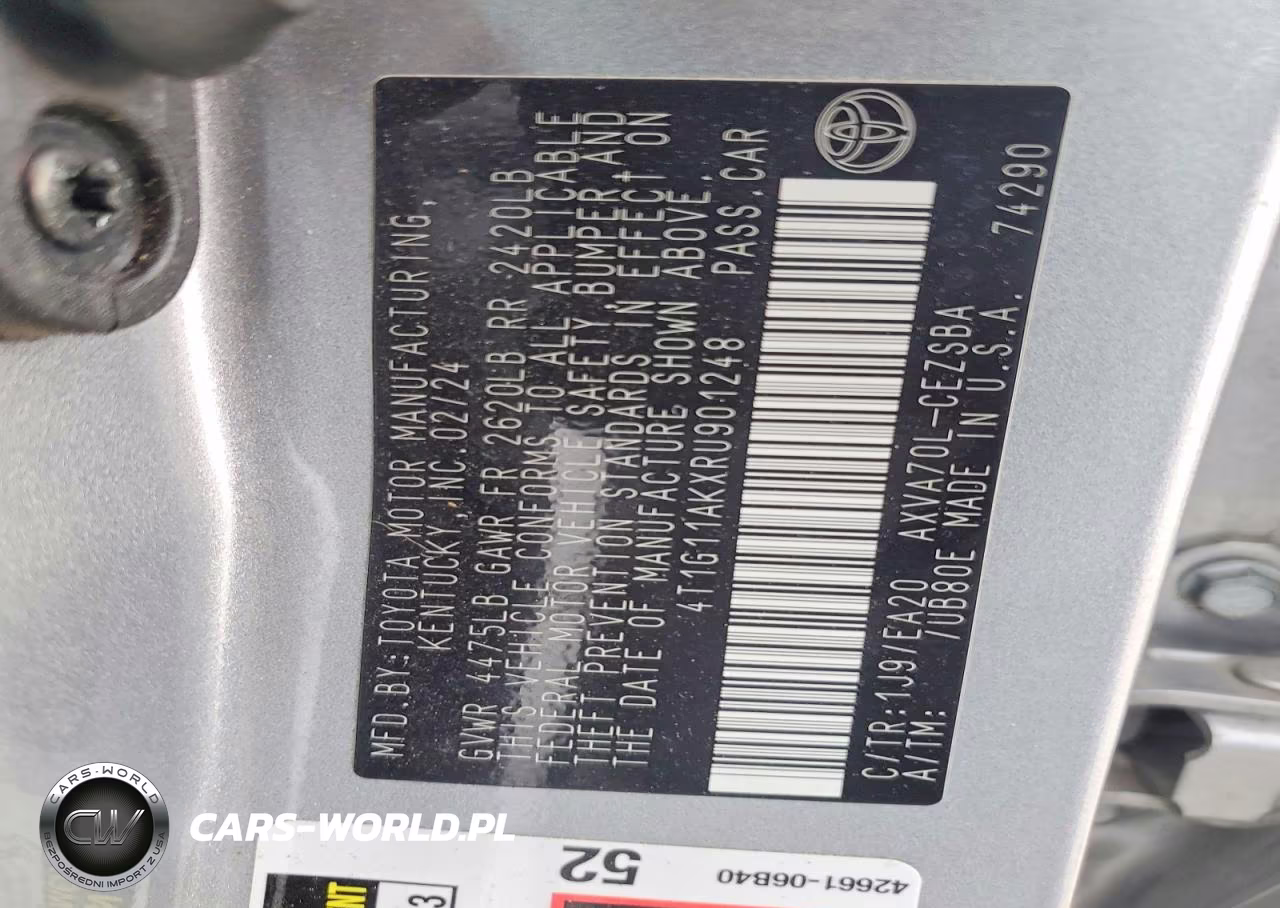 2024 Toyota Camry Se VIN:4T1G11AKXRU901248 - 13