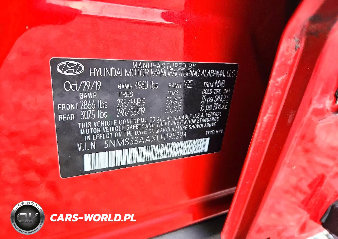 2020 Hyundai Santa Fe Sel 2.0T VIN:5NMS33AAXLH195294 - 12