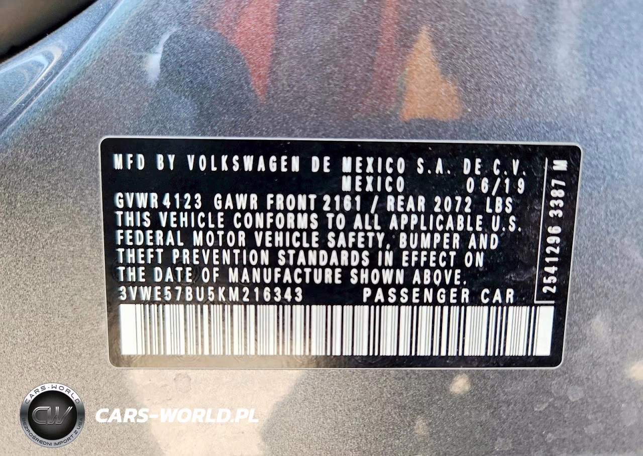 2019 Volkswagen Jetta Sel VIN:3VWE57BU5KM216343 - 12
