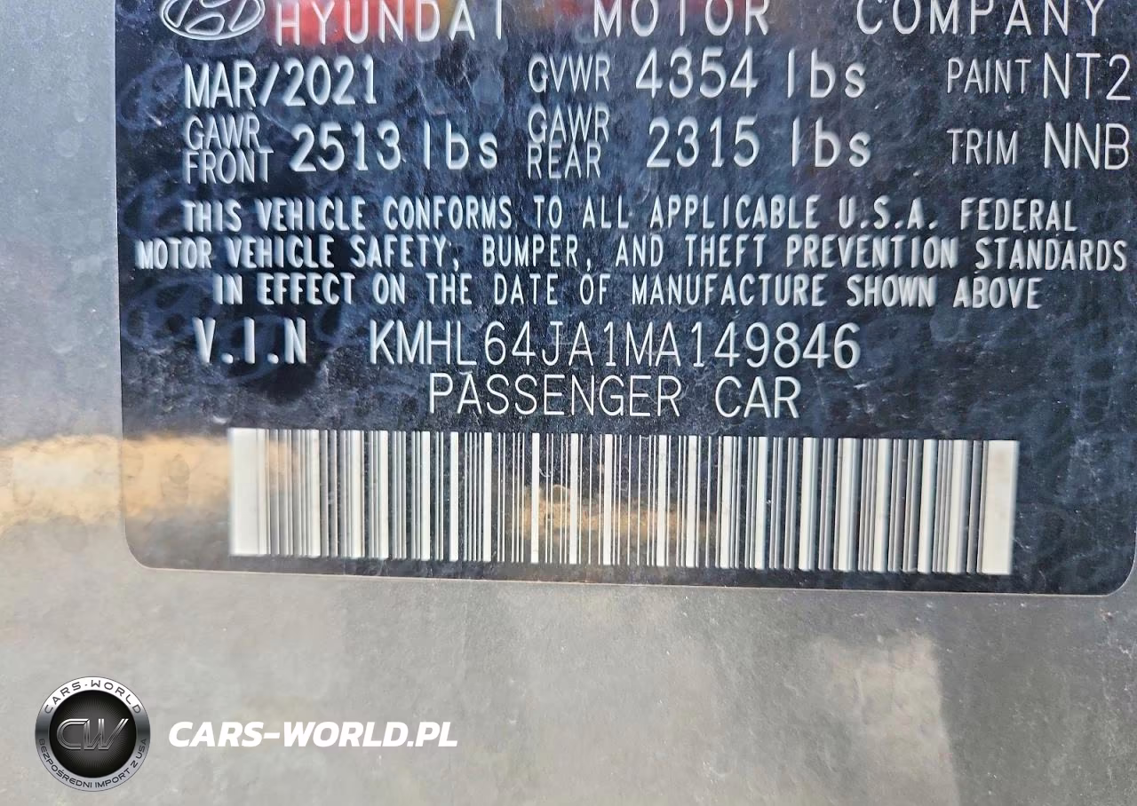 2021 Hyundai Sonata Sel VIN:KMHL64JA1MA149846 - 12