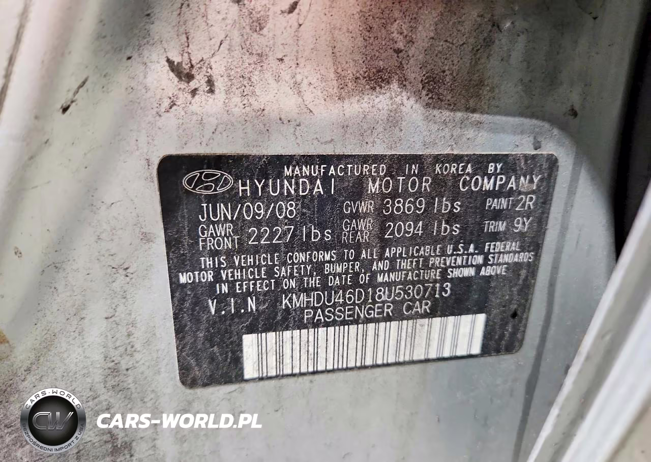 2008 Hyundai Elantra Gls VIN:KMHDU46D18U530713 - 12