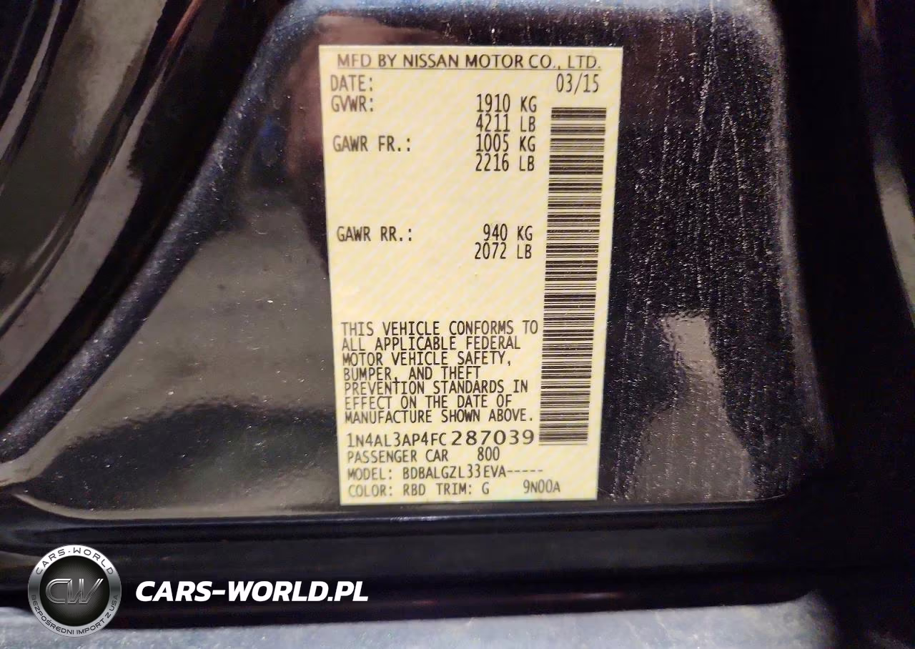 2015 Nissan Altima 2.5 S VIN:1N4AL3AP4FC287039 - 12