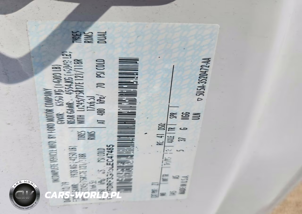 2020 Ford F350 Super Duty VIN:1FDRF3G65LEC47485 - 12