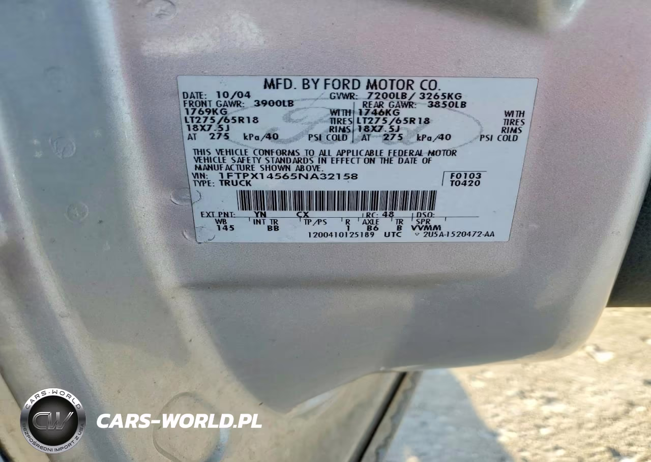 2005 Ford F150 VIN:1FTPX14565NA32158 - 12