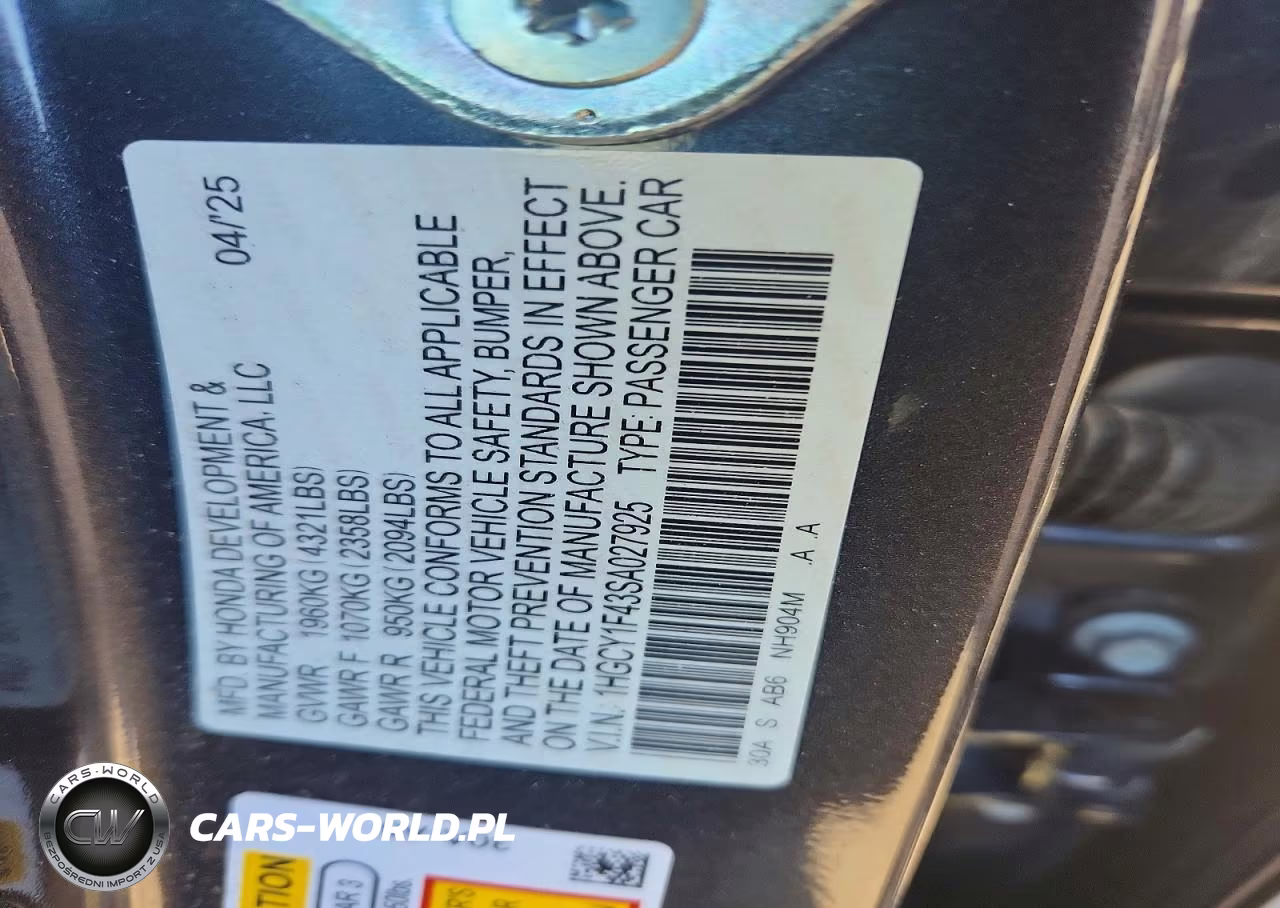 2025 Honda Accord Se VIN:1HGCY1F43SA027925 - 12