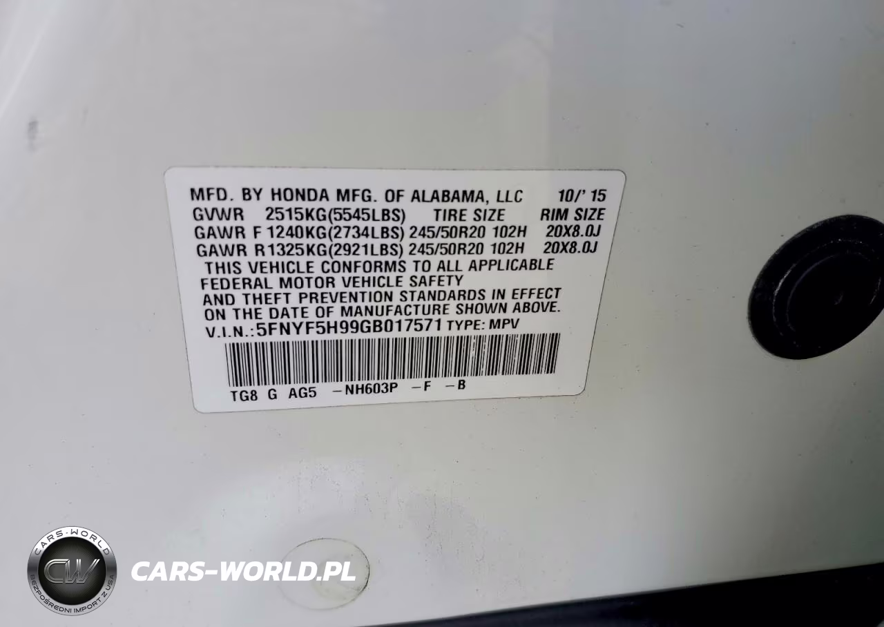 2016 Honda Pilot Touring VIN:5FNYF5H99GB017571 - 13