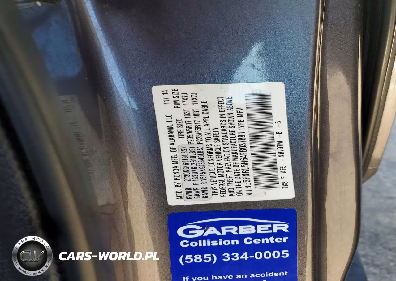 2015 Honda Odyssey Exl VIN:5FNRL5H64FB037891 - 13