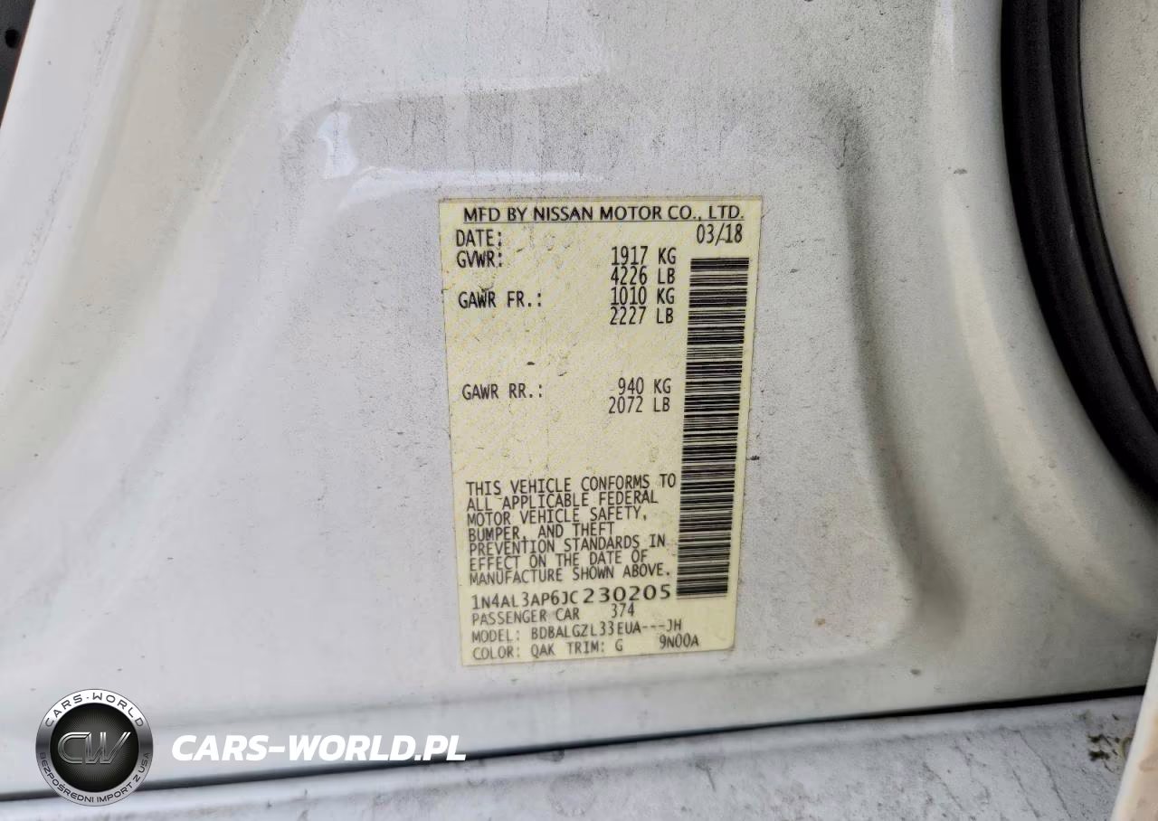 2018 Nissan Altima 2.5 S VIN:1N4AL3AP6JC230205 - 12