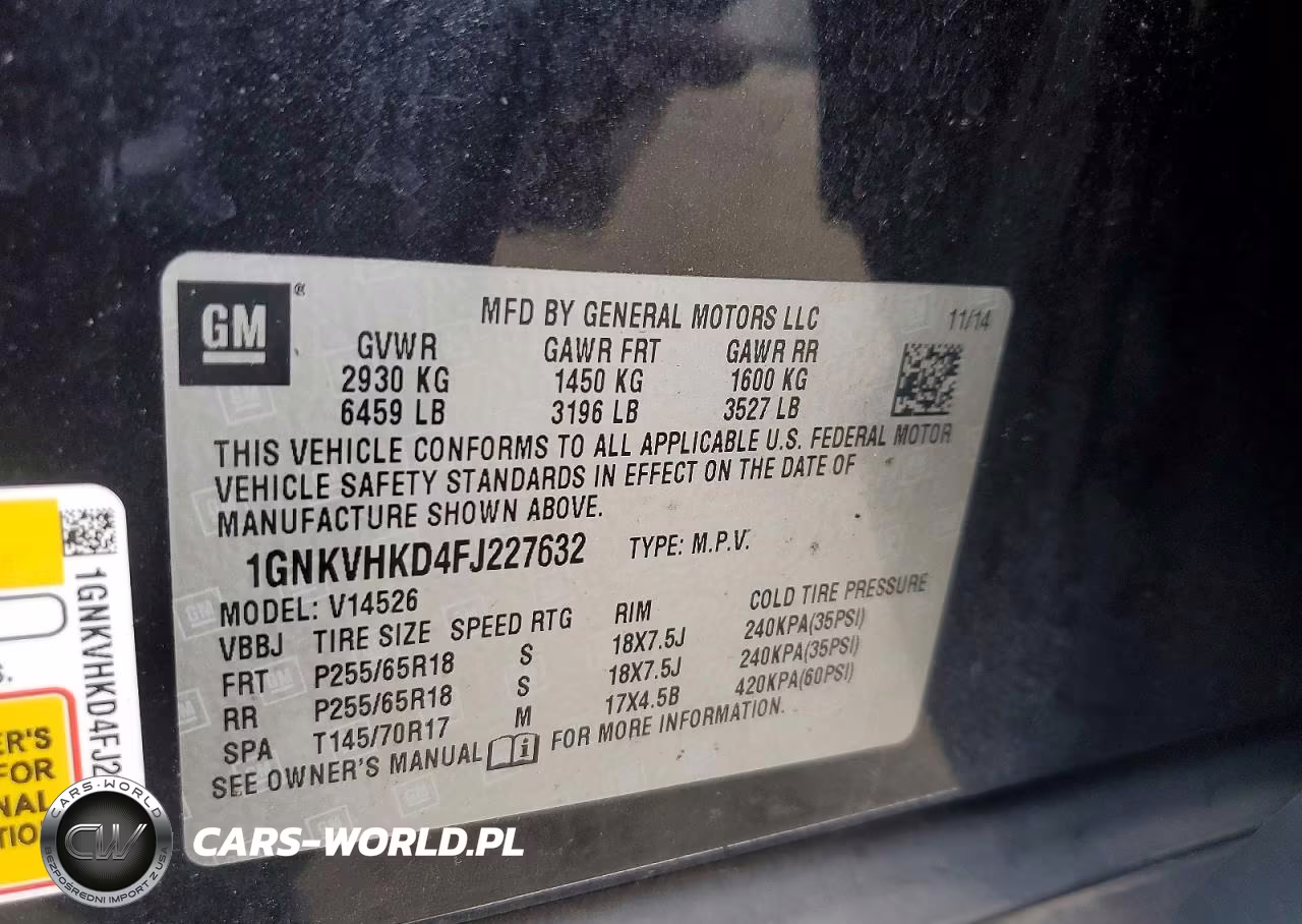 2015 Chevrolet Traverse Lt VIN:1GNKVHKD4FJ227632 - 12