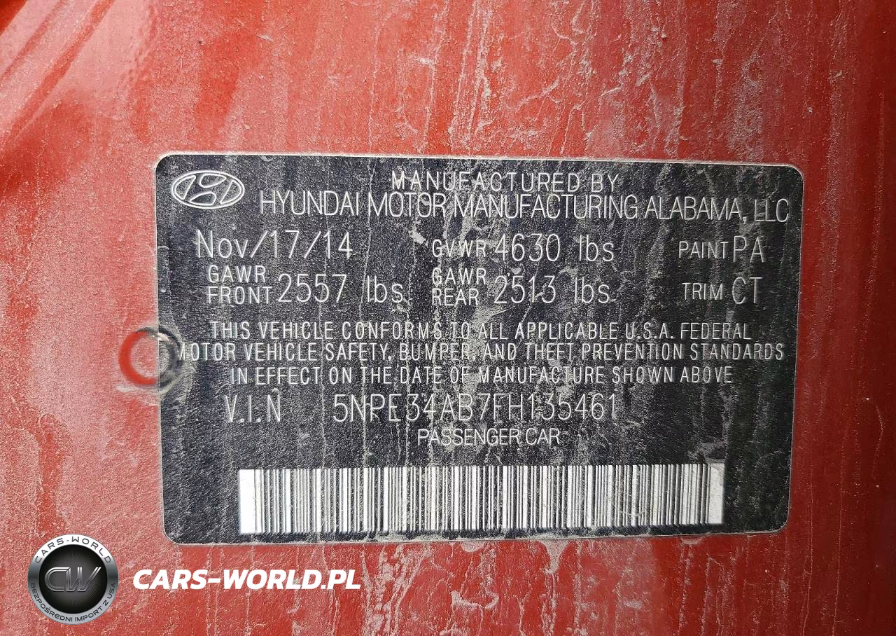 2015 Hyundai Sonata Limited 2.0T VIN:5NPE34AB7FH135461 - 12